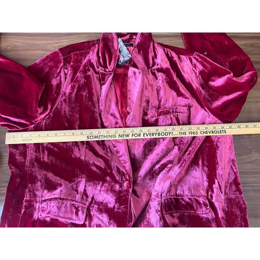 Torrid Red Velvet Blazer Jacket NWT 3X Plus Size Longline Holiday Party - Picture 5 of 7